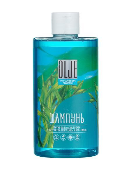 OLJE Натуральный шампунь против выпадения волос с экстрактом концентрата спирулины и кератина 450 мл в Нижнем Новгороде