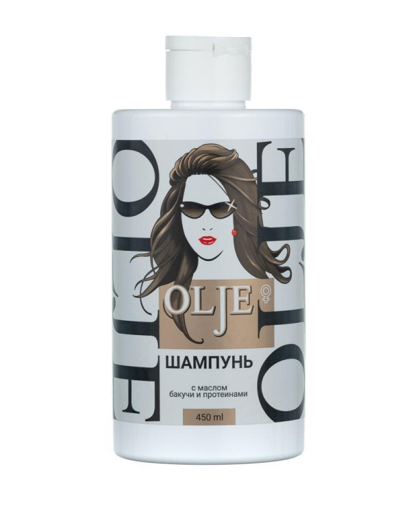 OLJE. Шампунь женский с маслом бакучи и протеинами, 450 мл в Нижнем Новгороде